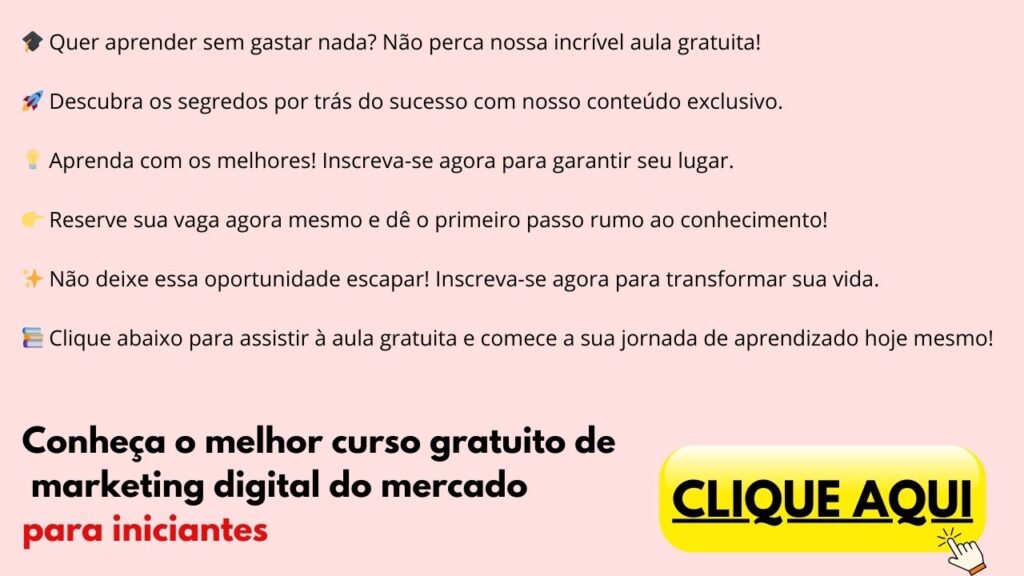 Aula gratuita de Marketing Digital